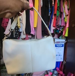 Cream leather Coach small bag